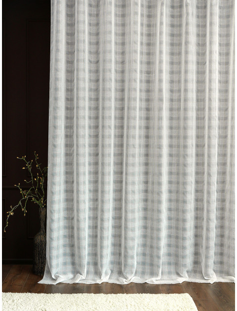 Тюль Легкий дождь черный желтый молочный квадраты