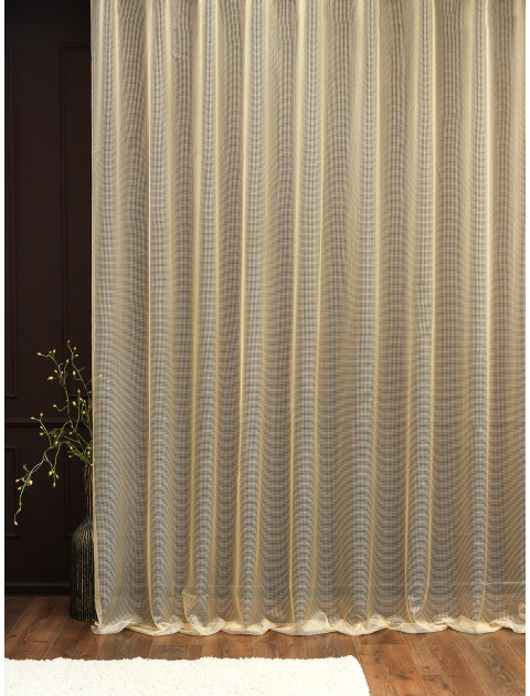 Тюль Легкий дождь 3005v05 клетка бежевый