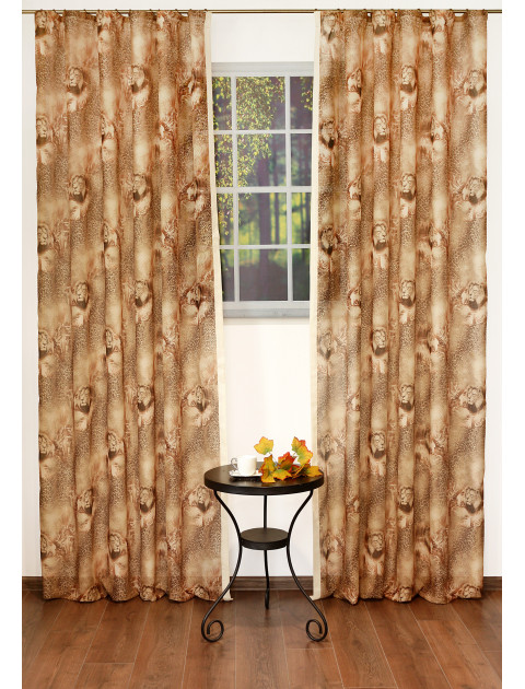 Тюль "Lion" 31113 коричневый