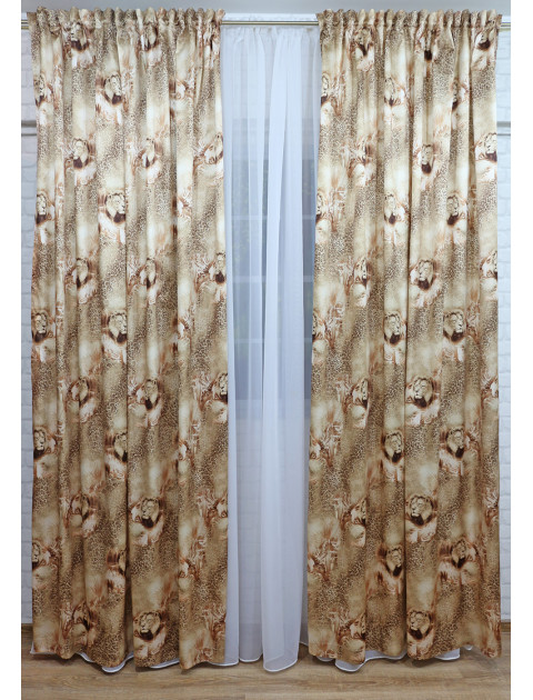 Штора "Lion" 3111satl коричневый