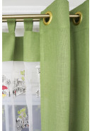 Комплект штор и тюля "Города" 2063 зелено-серый