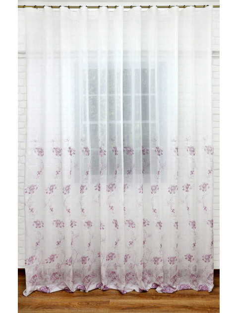 Тюль бело-фиолетовый