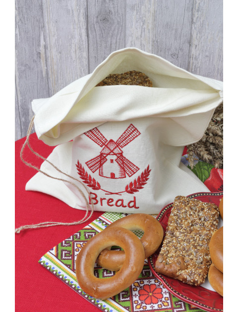 Мешочек для хлеба "Bread" 50263mkr молочный, красный Мешочек для хлеба "Bread" 50263mkr молочный, красный