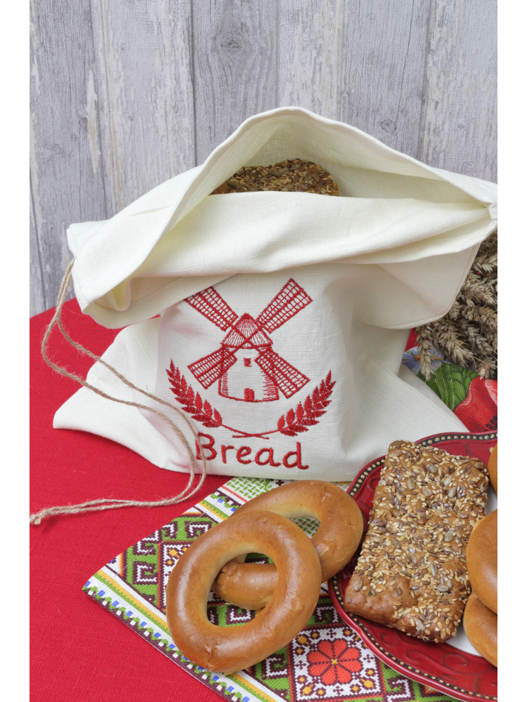 Мешочек для хлеба "Bread" 50263mkr молочный, красный Мешочек для хлеба "Bread" 50263mkr молочный, красный