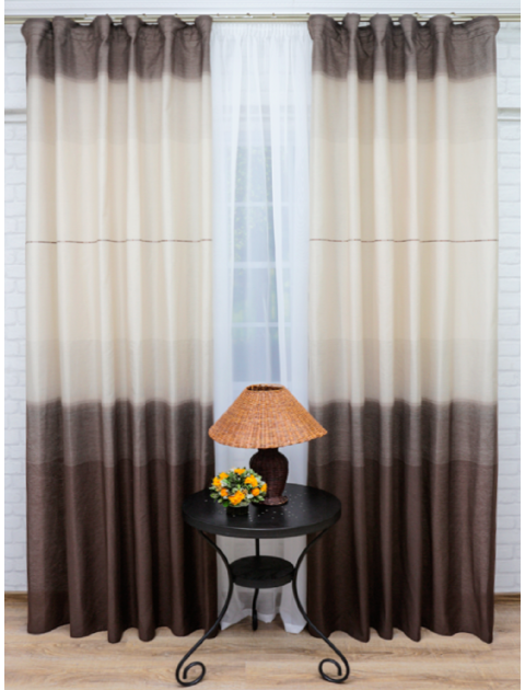 Комплект штор "Дарама", бежево-коричневый