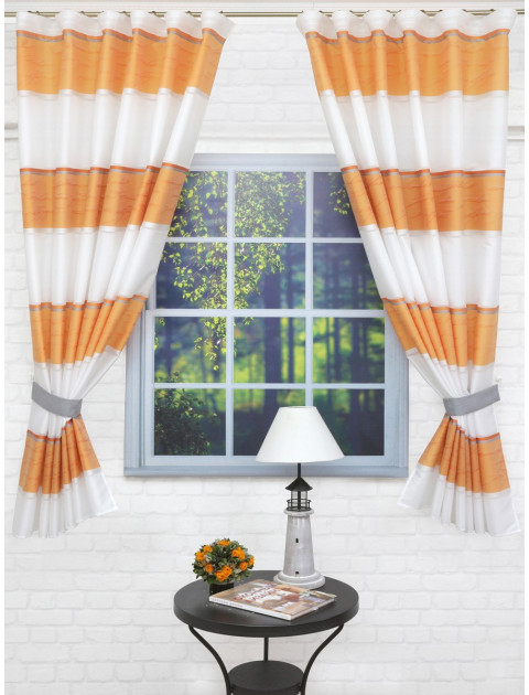 Тюль "Konsu" серый,оранжевый