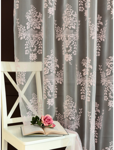 Тюль Devore Premium c1362v06 розовый корзинки