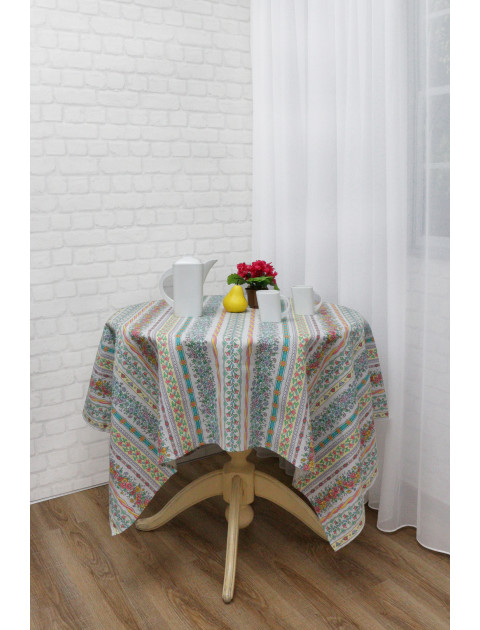 Скатерть "Усадьба. Цветочная Дорожка частая 2169-902-300077SK, серый, зеленый, розовый Скатерть "Усадьба. Цветочная Дорожка частая 2169-902-300077SK, серый, зеленый, розовый