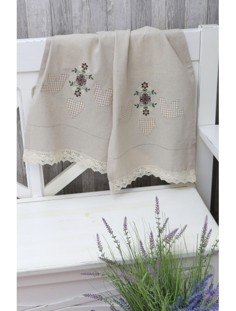 Дорожка "Совет да любовь" с кружевом, серый