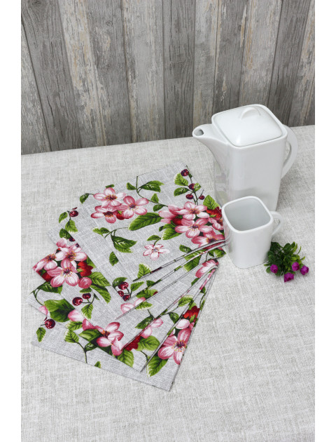 Набор салфеток Усадьба Цвет вишни lmslf-0000630 серый 40х40 см 6 шт Набор салфеток Усадьба Цвет вишни lmslf-0000630 серый 40х40 см 6 шт