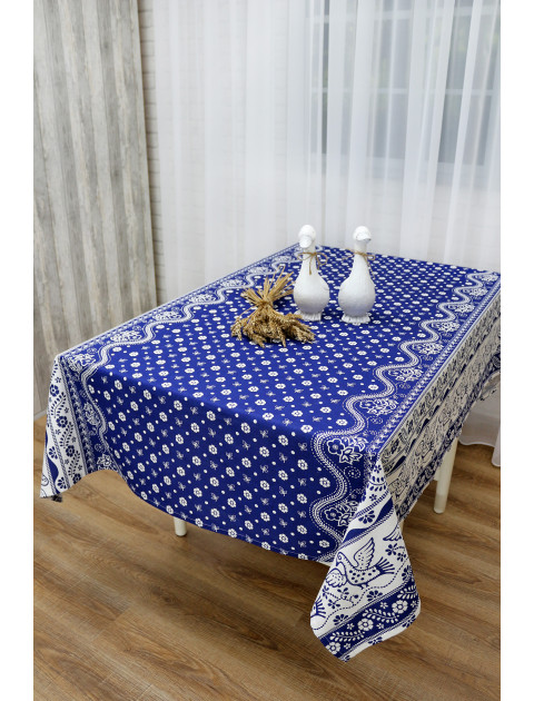 Скатерть "Синяя птица", бело-синий Скатерть "Синяя птица", бело-синий