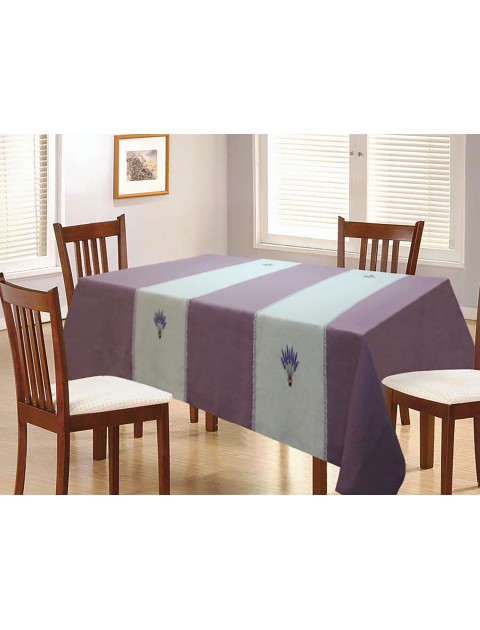 Скатерть "Лаванда" лен комбинир, б/мережки, белый,сиренев