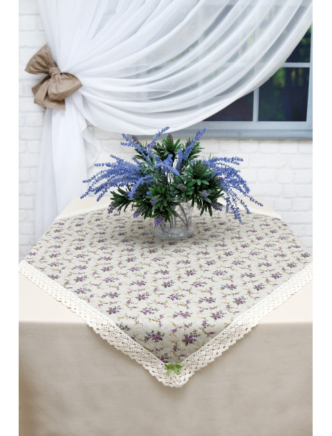 Наскатертник с ажуром, серый