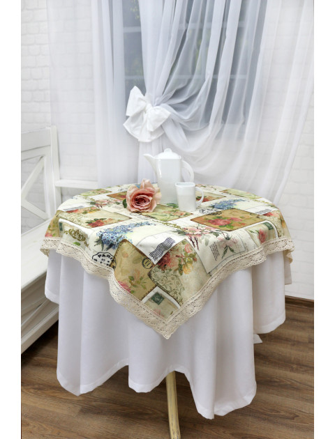 Скатерть пэчворк "Квадраты", бежевый