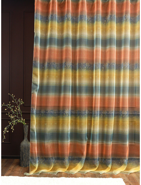 Тюль Микровуаль MVPvorange серо-зеленый терракотовый градиент