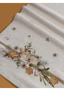 Дорожка декоративная Конверт лен серо-бежевый