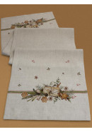 Дорожка декоративная Конверт лен серо-бежевый