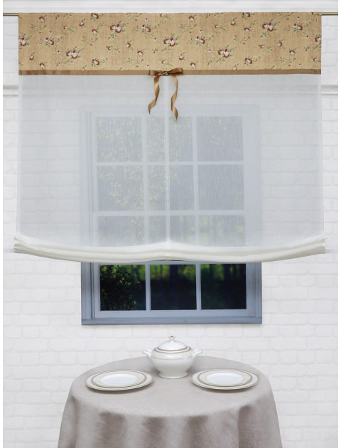 Тюль-экран "Дарина" молочный, коричневый