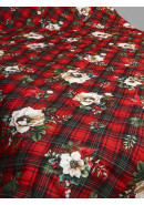 Плед-покрывало Шотландка габардин красный зеленый белый