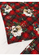 Плед-покрывало Шотландка габардин красный зеленый белый