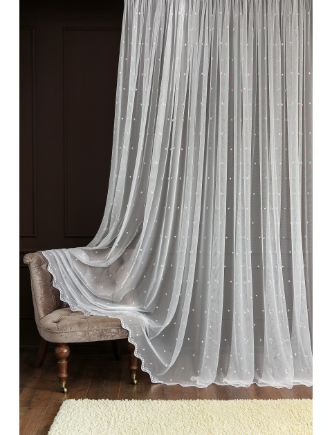 Тюль Сетка-вышивка 26003v600 белый