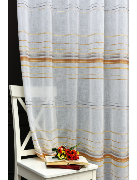 Тюль Дарама 13719v17 белый оранжевые полоски