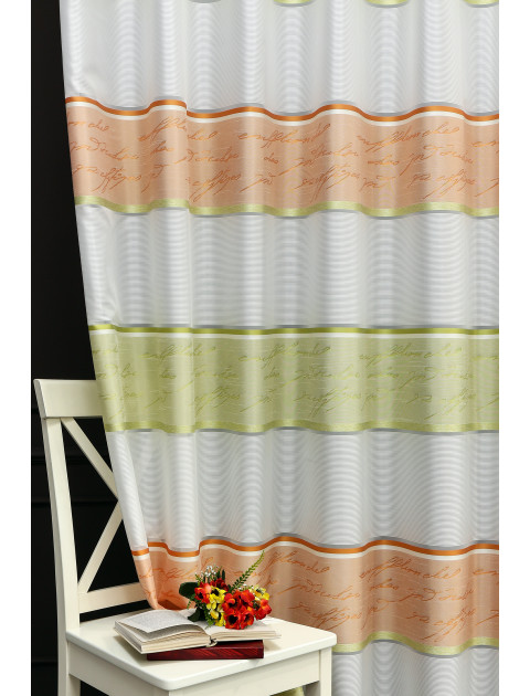 Тюль Дарама 9260v11 белый оранжевый салатовый