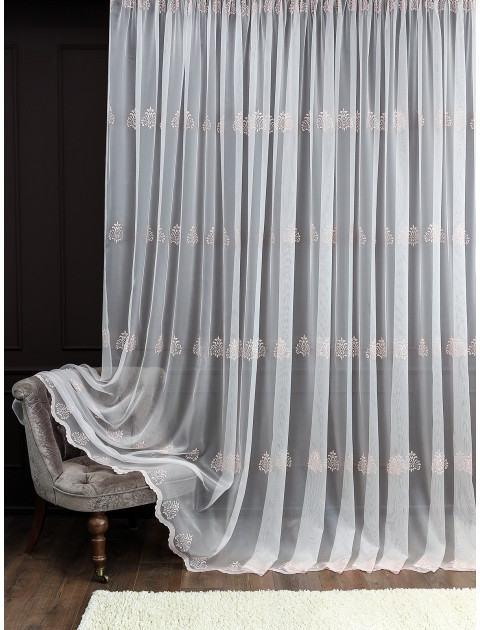 Тюль сетка c вышивкой Balletto 25453v55.3178 светло-розовый