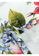 Дорожка декоративная столовая Майский шиповник хлопок белый розовый синий
