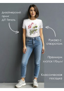 Футболка с принтом Bella Rosa теплый белый