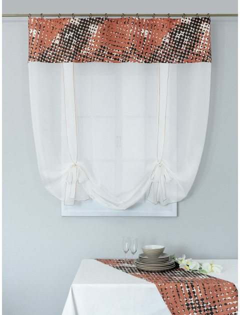 Тюль экран Космос черный горчично-коричневый