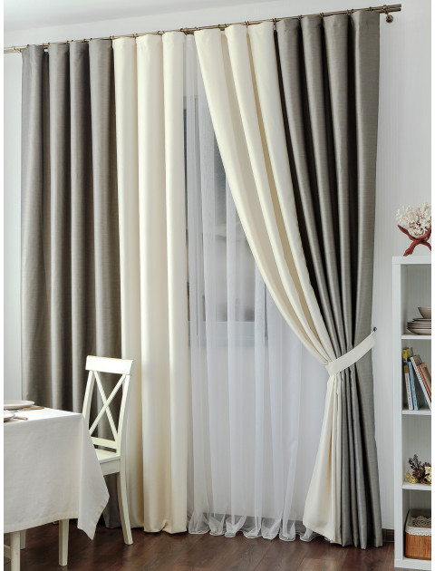 Комплект штор Darama комбинированные 3440z молочный серый