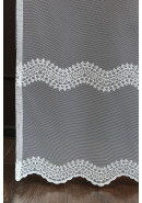 Тюль сетка-вышивка 26001v622 кружево и стразы молочный