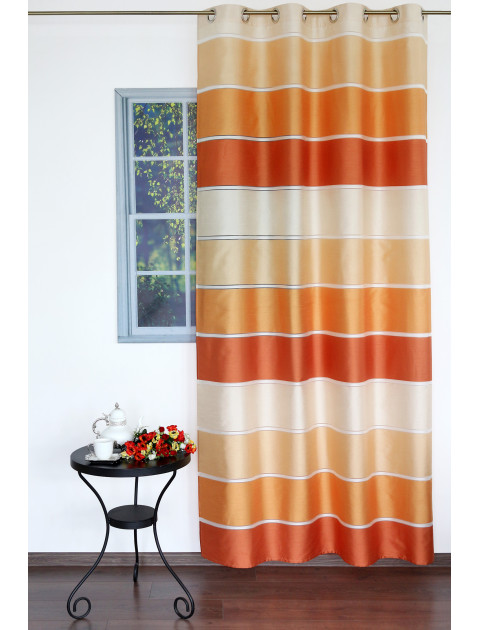 Шторa "Дарама" оранжево-сливочный 22793v08, на люверсах