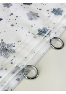 Комплект из двух тюлей Снежинки белый серый