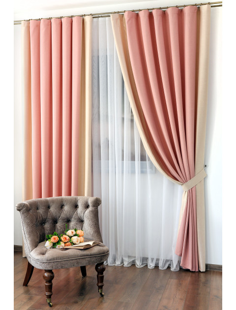 Комплект штор Луара 14022v7136 розовый сливочный