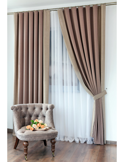 Комплект штор Луара 14022v7140 коричнево-розовый бежевый