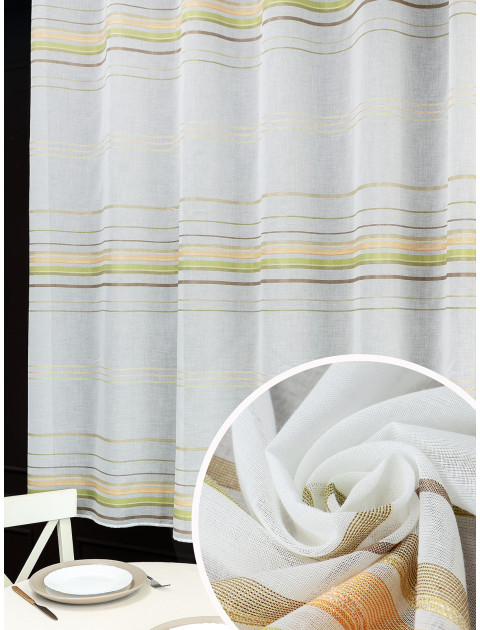 Тюль Дарама 13719v15 молочный салатовый оранжевый