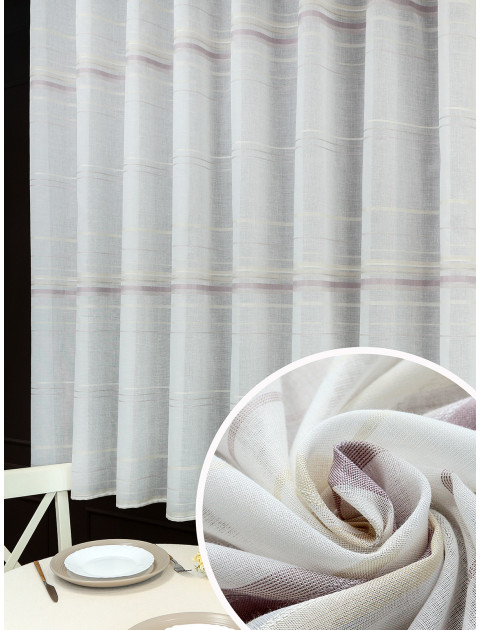 Тюль Дарама 13719v07 молочный сливочный фиолетовый