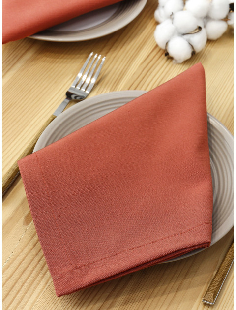 Набор салфеток из цветной ткани duck кирпичный