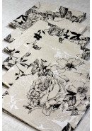 Набор салфеток Льняная усадьба Винтажная роза, бежевый, черный, белый 45х45 см