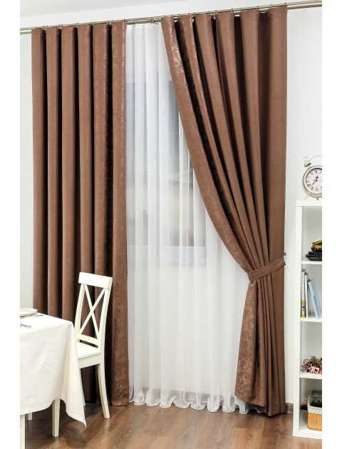 Комплект штор Лиана ТВ01v171 HRS280v171 вертикальный манжет коричневый