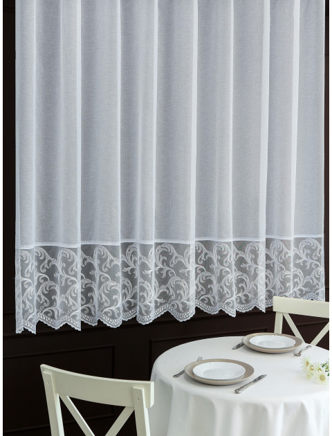 Тюль с кружевным манжетом 241539v5672 короткий белый
