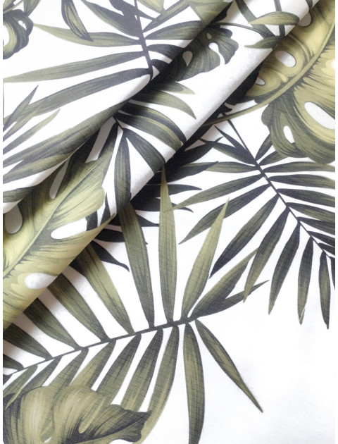 Отрезной лоскут Амазонка с купоном полулен темно-зеленый белый Отрезной лоскут Амазонка с купоном полулен темно-зеленый белый