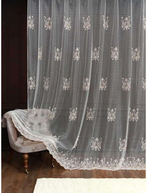 Тюль сетка Lorev03 белый бежевый