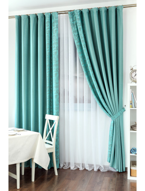 Комплект штор Лиана ТВ01v135 HRS280v135 вертикальный манжет бирюзовый