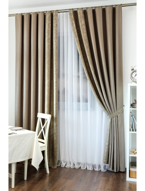 Комплект штор Лиана ТВ01v166 HRS280v166 вертикальный манжет хаки