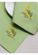 Набор салфеток Нежность мимозы хлопок зеленый