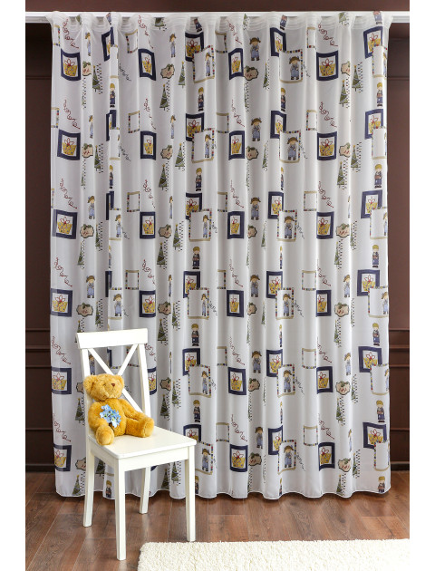 Тюль Детский праздник Tergal белый,синий