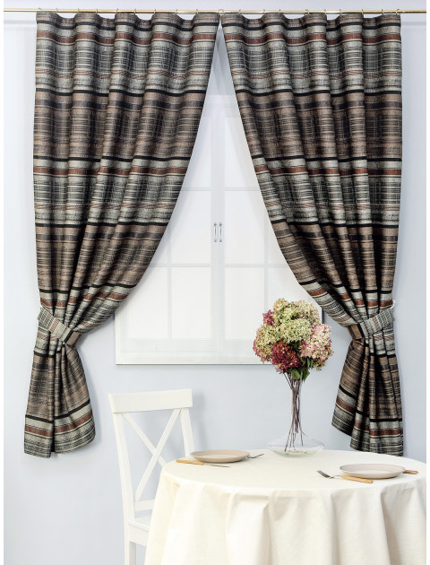 Комплект штор Дарама крэш 55604v107 темно-серый черный коричневый